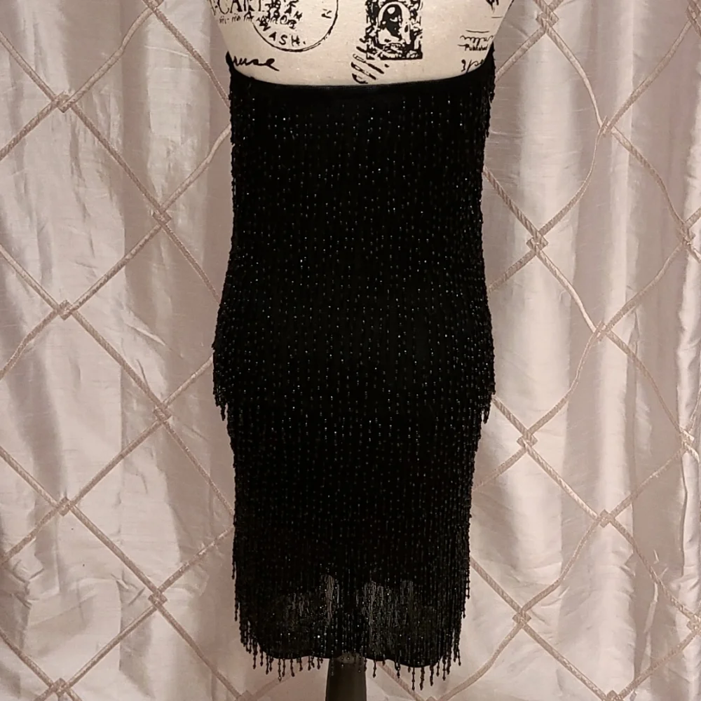 Moschino cheap and chic strapless dress/long skirt stretchy fabric with beading - Picture 6 of 8